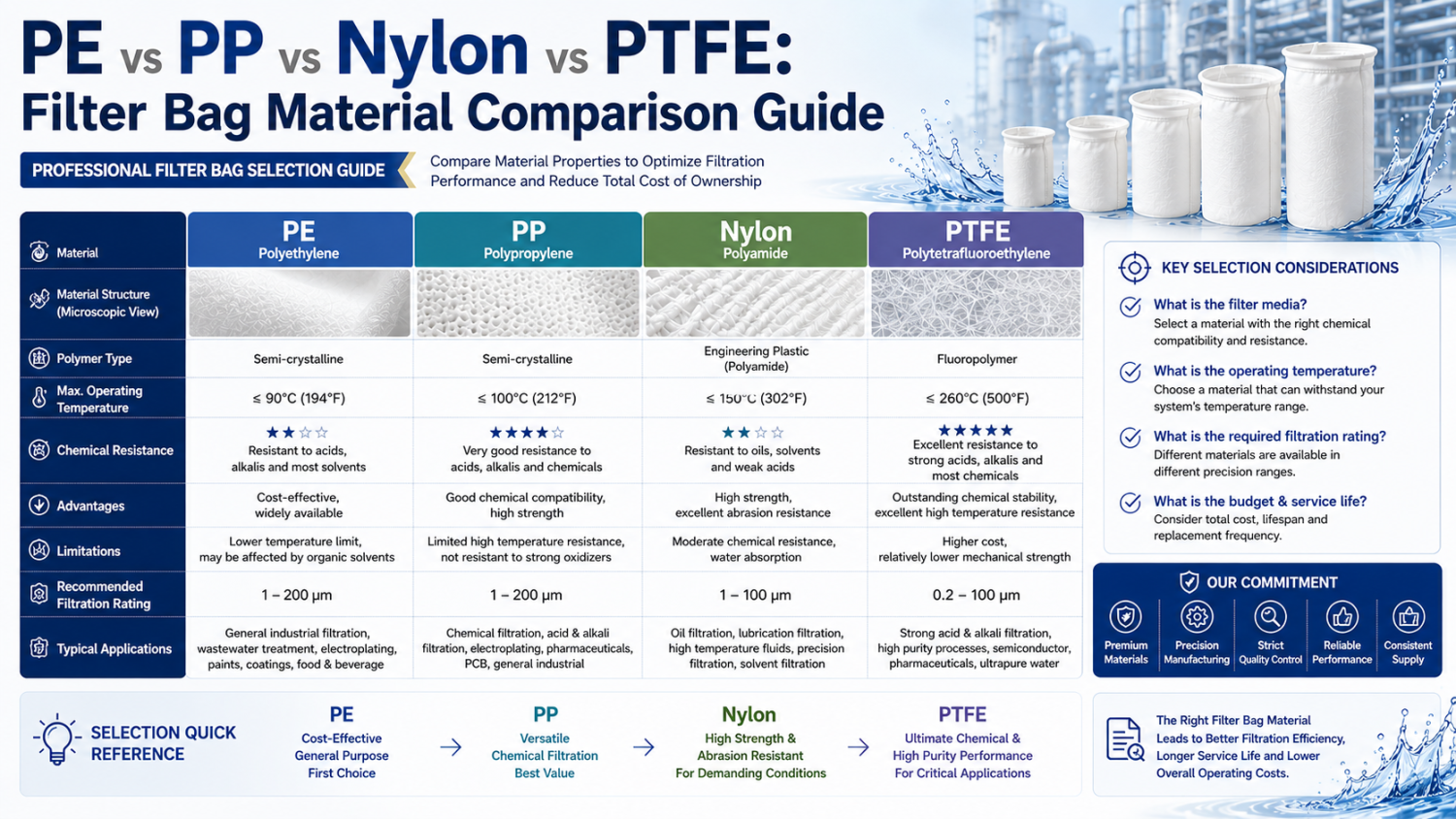 Filter Bag Material Comparison Guide