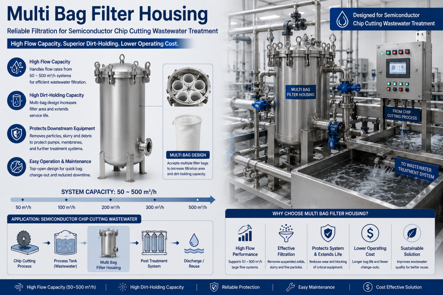 Semiconductor Multi Bag Filter Housing