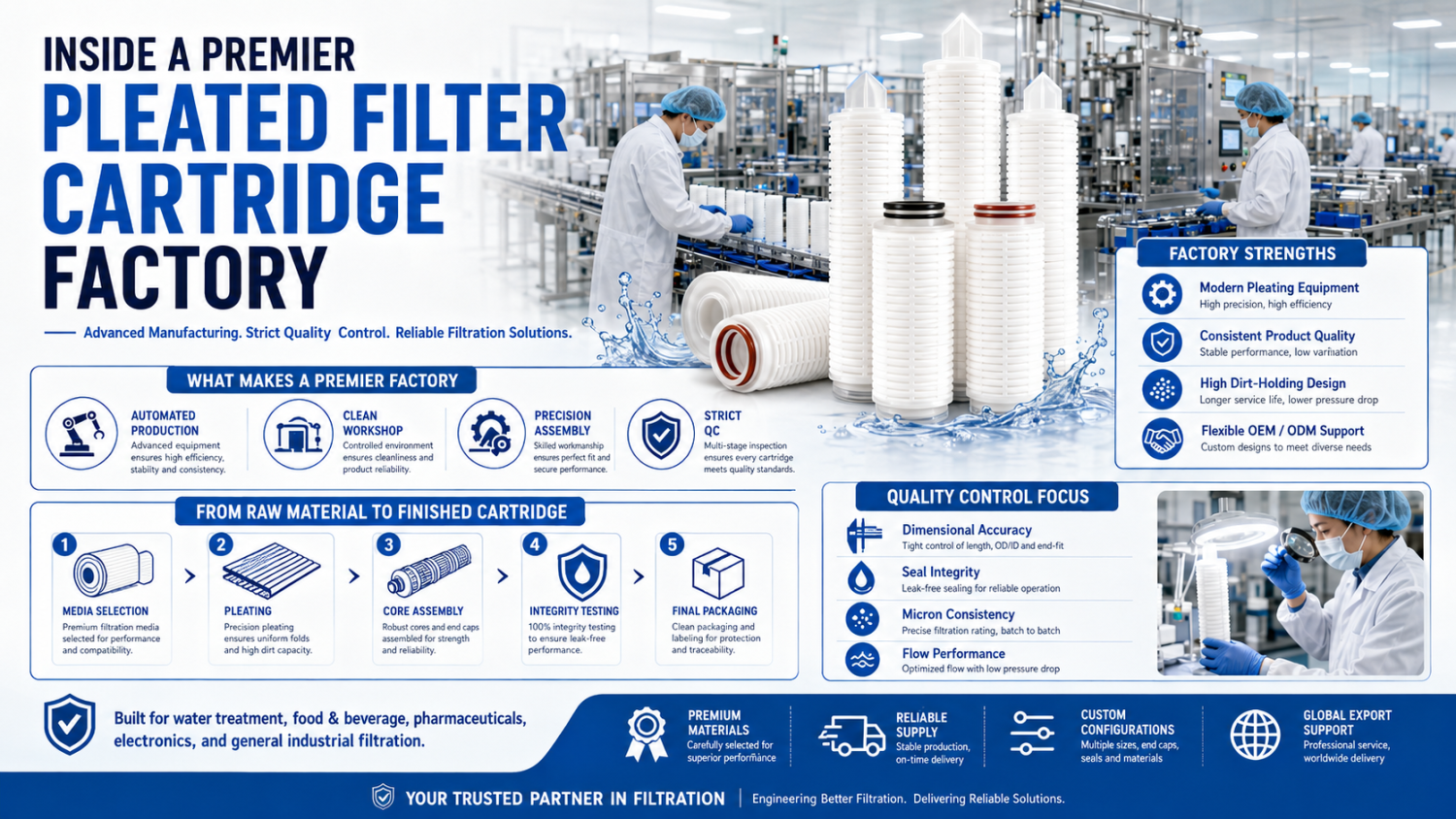 Inside a Premier Pleated Filter Cartridge Factory: Balancing Scale, Precision, and B2B Value